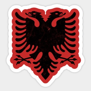 Albania // Faded Vintage Style Eagle Flag Design Sticker